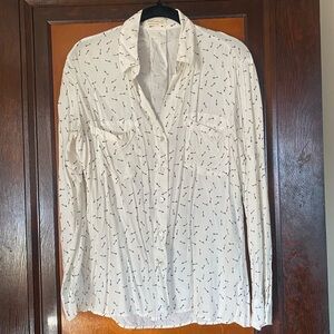 Off-White Patterned Women's Top